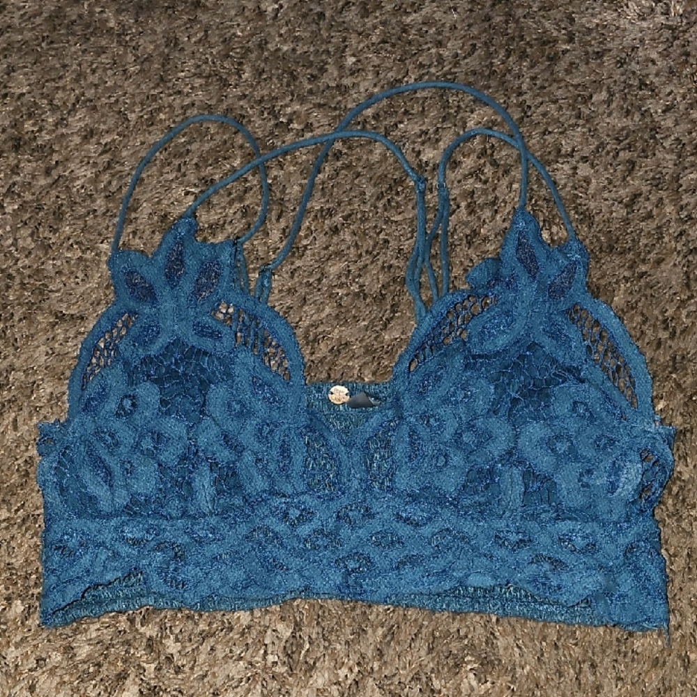 Free People Womens Bralette. Sz XS!! Beautiful Teal Blue!